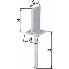 Post Caps Alberts T-Pfostenträger 130x200x80x80mm STA roh TZN GAH