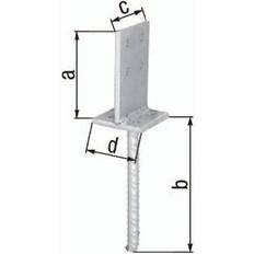 Post Caps Alberts T-Pfostenträger 130x200x80x80mm STA roh TZN