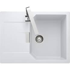 White Drainboard Sinks Rangemaster Mayon Igneous Granite 1.0