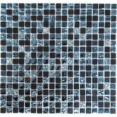 Mosaik-Netzwerk Glasmosaik stahl grau/schwarz mix wand bad küche fliesenspiegel wb92-0302 1matte