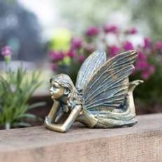 Bronze Garden Decorations Garden Mile Laying Fairy Wing Statue