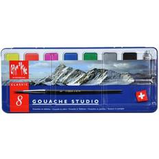 Caran d’Ache Farver Caran d’Ache Caran d'ache gouache studio set gouche cake paint brush metal tin artist set