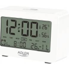 Vækkeur m/Hygrometer Hvid