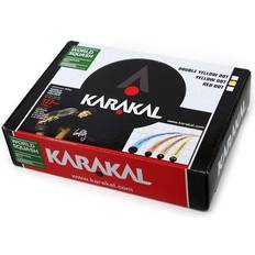 Karakal Yellow Dot Super Slow Tournament Black Rubber Squash Balls 12 Pcs