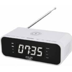AD1192W Clockradio m/Qi FM/Bluetooth Hvid