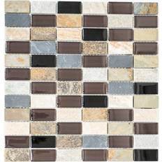 Mosaik-Netzwerk Mosaik Stick Glas Sten Brun 31x32,5 cm
