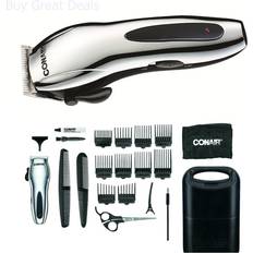 Shavers & Trimmers Conair cord/cordless rechargeable 22-piece haircut kit; kit; chrome