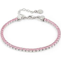 Nomination Pink Bracelets Nomination Chic Pink Silver Crystal Joyful Bracelet 16cm 16cm