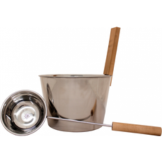 Emendo Sauna Bucket Ladle Steel Nude Steel Spand