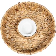 Saladiers vente Geko Circular Raffia Weaved Chip & Dip Tray Saladier