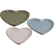 Gold Dessert Plates Geko Of 3 Heart Shaped Ceramic Trinket Edge Dessert Plate