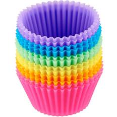 Amazon Basics Round Reusable Silicone Baking Cups Pack 12 Muffin Case