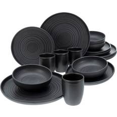 Creatable Uno Lava Stone Black Dinner Set 16pcs