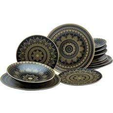 Creatable Mandala Gold 12 Piece Dinnerware Service for 4 Dinner Set 4pcs