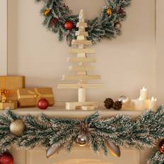 Madera Decoraciones de Navidad vidaXL Rbol De Madera De Adorno Madera Maciza Pino 60 cm Marrón Árbol de Navidad