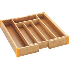 Marron Rangement Cuisine Wenko Extensible En Bambou - Beige - L 25.7 à 38.5 x H 5.1 x P 35.7 cm Range-couverts