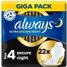 Always Ultra Secure Night Size 4 Pads with Wings 22 Count