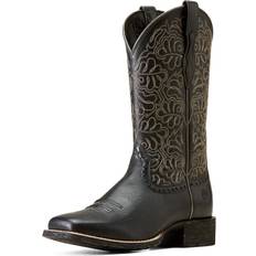 Nike Tiempo Riding Shoes Ariat Women's Round Up Remuda Western Boots in Black Deertan Leather, Width, 5