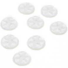 Buttons Hemline White Round Star Buttons 8-pack