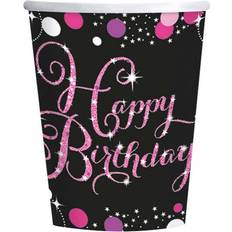 Fødselsdage Papkrus Amscan Happy Birthday papkrus Sparkling Pink