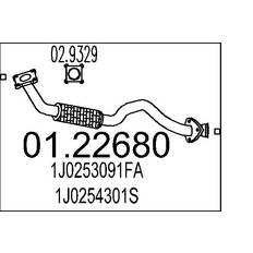 MTS 01.22680 Tubo gas scarico 845 anteriore per silenziatore centrale VOLKSWAGEN: Golf 4, Golf 4 Variant, Bora Sedan