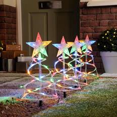 B&Q Festive Set Of 4 Spiral Pathfinder Trees Multi-Coloured