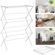 Amazon Basics Foldable Laundry Rack for Air Drying Clothing - White