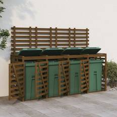 Outbuildings vidaXL Quadruple Wheelie Bin Storage Honey Brown (Building Area )