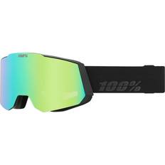 Skibrillen 100% 100Percent Snowcraft Hiper Black/Green Goggle mirror green lens