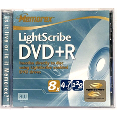 Optical Storage Memorex lightscribe dvd r 16x 4.7gb 120min recordable digital video disc