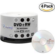 Optical Storage Smartbuy 200 Pack Blank DVD RW 4x 4.7GB 120Min Branded Logo Rewritable DVD Media Disc