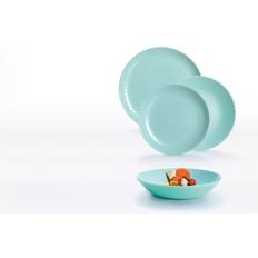 Servizi da Tavola Luminarc Pampille Turchese Stoviglie Opale 18 Pezzi 6 Persone Turchese Servizio da Tavola 18pcs