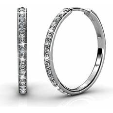 Chloé Cate bianca 18k white gold swarovski crystal hoop earrings