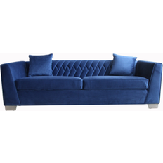 Blue velvet couch Armen Living Cambridge Blue Velvet Sofa