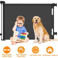 Home Safety iMounTEK 33.9"-61" baby security gate pet fence child walk thru security door retractable