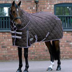 155cm Horse Rugs Weatherbeeta Comfitec Diamond Quilt Stable Rug, 350g Charcoal/Blue/White unisex