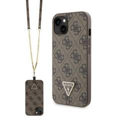 Guess Apple iPhone 13 Mobilfodral Guess iPhone 13 Mobilskal Crossbody 4G Metal Logo Brun