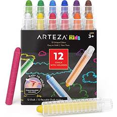 Animals Sidewalk Chalk Arteza Kids Slimmer Sidewalk Chalk with Chalk Holders 12 Pack