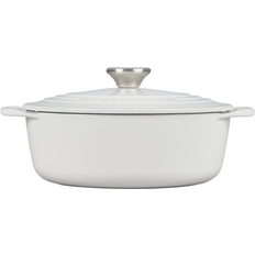 Cast Iron Shallow Casseroles Le Creuset White Signature Cast Iron Round with lid 0.69 gal 9.2 "