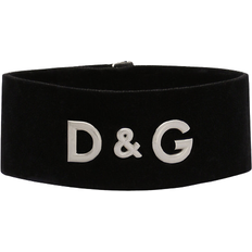 Children Necklaces Dolce & Gabbana Logo Velvet Choker - Black/Silver