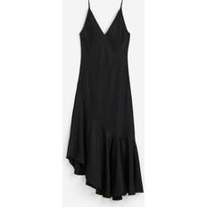 Black - Slip Dresses H&M Ladies Black Asymmetric-hem slip dress