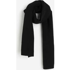 H&M Men Scarfs H&M Men Black Ribbed cashmere scarf 180x30