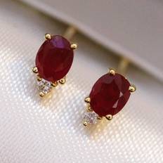 Rubiner Örhängen Shein Pair S925 Ruby Square Stud Earrings Female Niche Design Exquisite Luxury Temperament Fashion Trendy Earrings For Women Fine Jewelry