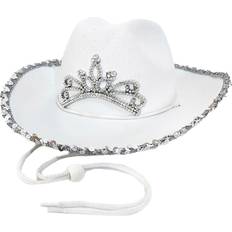 Kostumer Hisab Joker Hvid Cowboyhat med Tiara One