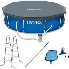 Pools Intex 12 x 2.5 Foot Metal Frame Above Ground Pool with and Accessories 52.14 Multi