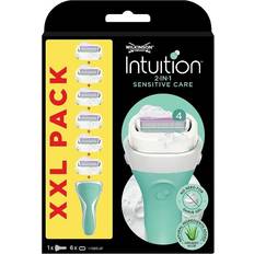 Hojas de Afeitar Wilkinson Sword Intuition Sensitive Care Pack XXL Cuchillas de Afeitar para Mujer Incluye 1 Maquinilla de Afeitar 6 Recambios con Bandas