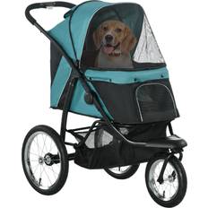 Dogs Pets Pawhut Pet Stroller Jogger for Small Dogs, Foldable Cat Pram Dog