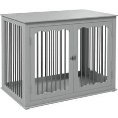 Pets Pawhut Dog Crate End Table w/ Locks Latches, for Large Dogs