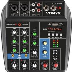 VMM100 4-kanals mixerbord med Bluetooth & USB mp3-spelare, Mixer analog 4ch med BT 3ch