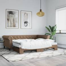 Kunstlæder - Naturfarvet Sofaer vidaXL Daybed udtræk Sofa 3 personers